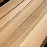 Smooth wooden surface of sawn oak veneer