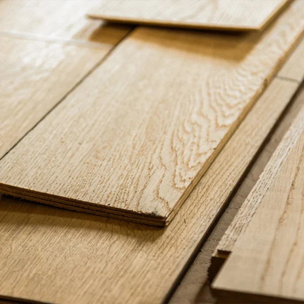 General view of sawn red oak veneer sheets