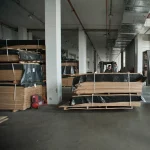 Загальний план складу пиломатеріалів та палети з продукцією