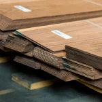 Ends of sawn American Walnut veneer bundles showing 2.5 mm thickness