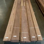Laid out bundles of sawn American Walnut veneer from 0.5 to 3 meters long