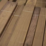 Variety of shades and fibers of sawn American Walnut veneer.