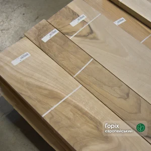 Sawn European Walnut veneer 4.5 mm thick with barcode labels