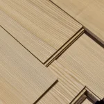 Close-up of joints and surface of sawn ash veneer