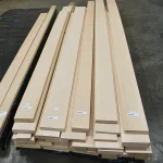 Top view of sawn maple veneer packs up to 3 meters long.