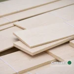 A pack of 2.5 mm sawn spruce veneer sheets with a label