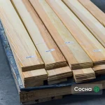 Pack of sawn pine veneer 4.5 mm thick at the WoodWay Expert warehouse.