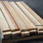 Pallets with sawn pine veneer 4.5 mm, prepared for shipment.