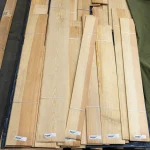 Pallet with bundles of sawn pine veneer 0.5 to 3 meters long