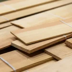 Edge view showing the 2.5 mm thickness of sawn pine veneer