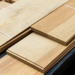 Edges of stacked sawn pine veneer sheets