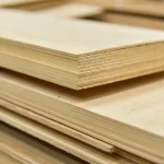 Edges of sawn alder veneer pack showing 2.5 mm thickness