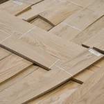 Texture and grain pattern of natural sliced oak veneer 0.6 mm.