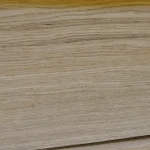 Close-up photo of natural oak wood grain texture on sliced veneer.