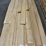 Laid out packs of sliced oak veneer 3rd grade, length 0.8-2.05 m