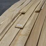 Sliced oak veneer 0.6 mm in packs shown at an angle