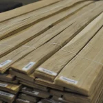 Stack of grade 3 sawn oak veneer packs in the warehouse