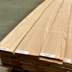 Sheets of natural sliced red oak veneer, extra grade, 0.6 mm thick.