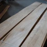 Sheets of natural sliced oak veneer up to 3.8 m long laid out for inspection