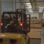 Forklift in the WoodWay Expert veneer and lumber warehouse
