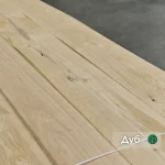 Natural sliced oak veneer with knots 1.5 mm thick in a bundle with label