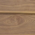 Macro photo of American walnut wood texture with a characteristic pattern.