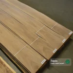 Pack of natural sliced European Walnut veneer 0.6 mm thick in the warehouse