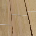 Strapped packs of sliced elm veneer at WoodWay Expert warehouse