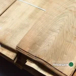 Natural sliced European cherry veneer 0.6 mm thick with beautiful wood grain pattern.