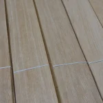 Detailed view of sliced oak veneer texture and grain