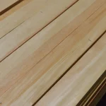 Detailed view of the surface and natural pattern of pine veneer