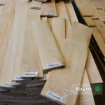 A bundle of natural sliced alder veneer 0.6 mm thick at the WoodWay Expert warehouse.