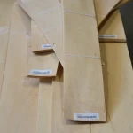 Labeled bundles of sliced alder veneer 0.6 mm grade 1.