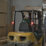 Forklift in the WoodWay Expert veneer and lumber warehouse
