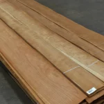 Long sheets of natural sliced American cherry veneer, 2 to 3.8 m long
