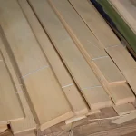 Light texture and grain pattern of natural sliced white ash veneer