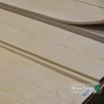 White ash veneer 0.6 mm, 2.1–2.25 m, grade 1: stack of sheets in the warehouse