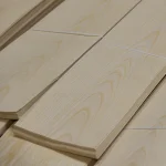 Packs of natural sliced white ash veneer in the warehouse