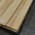 Packs of sliced olive ash veneer 1.5 mm on a wooden pallet