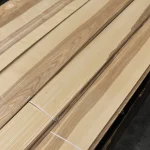 Pallet with sliced olive ash veneer sheets, length 2.1-3.8 m